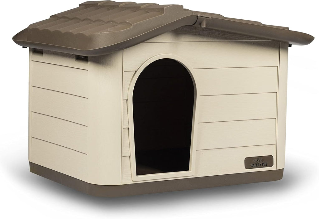Safety Pet Villa Princess, Cuccia Smontabile per Cani Gatti, Cuccia in Materiali Riciclati, Tetto Asportabile, Dimensioni 60x41x51h Color Mocaccino