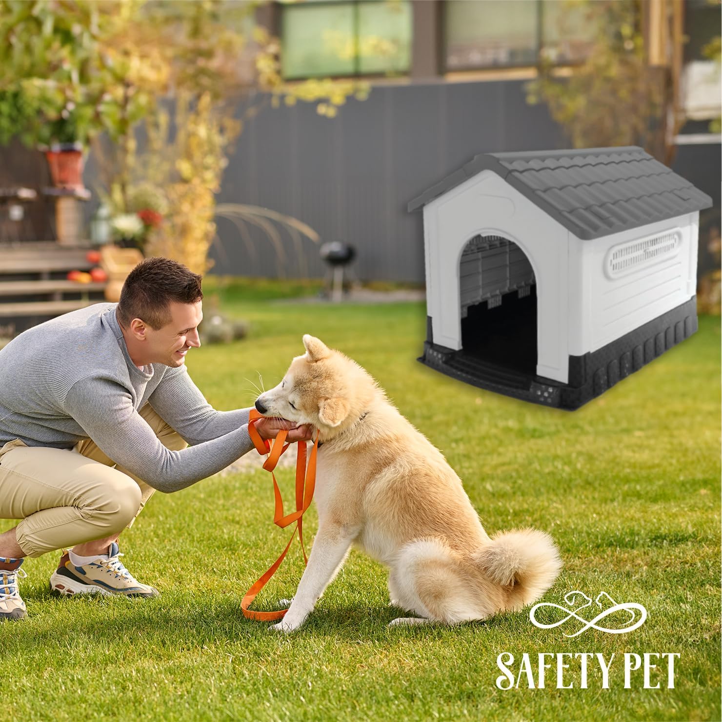 Cuccia per Cani Baita, Gray, Materiali di alta Qualità, per interno ed esterno misura 68x57x66